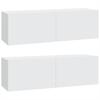 Vidaxl Szafki Ścienne Pod Tv, 2 Szt., Białe, 100X30X30 Cm