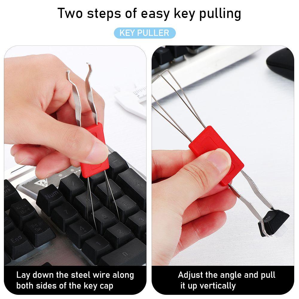 Easy Use Steel Accessories Dust Cleaner Aid Keycaps Puller Keycap Unloading Cleaning Tool