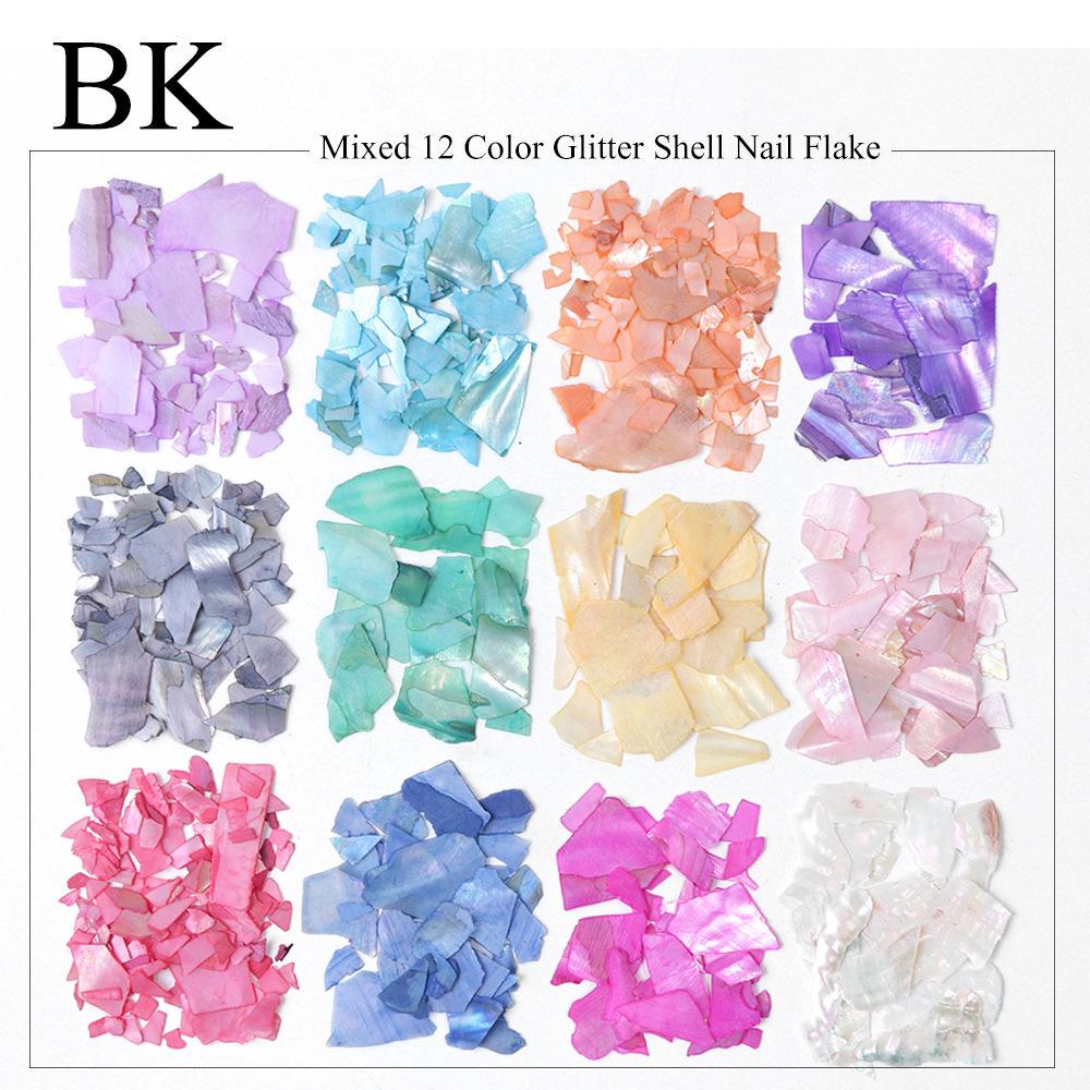 1 Box Nails Abalone Shell Fragments Texture Natural Sea Shell 3D Charm Shell Nail Art Decoration DIY Beauty Tools