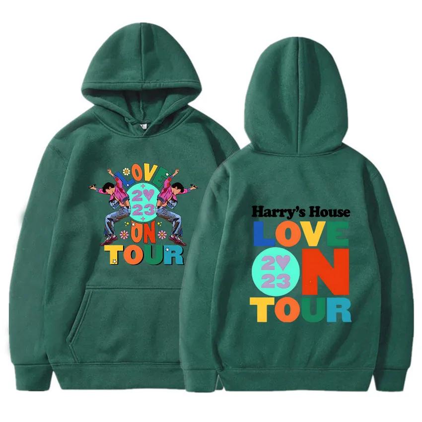 Худи Harrys House Love on Tour Мужская уличная одежда с принтом Оригинальность Эстетичная толстовка Унисекс Осеннее флисовое худи