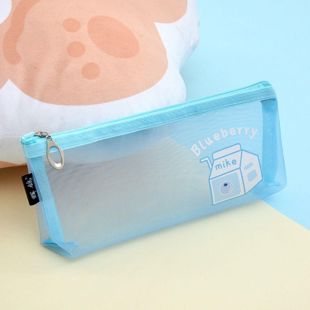 Мультяшный сетчатый пенал креативная сумка для хранения канцелярских принадлежностей простая косметичка для хранения студент