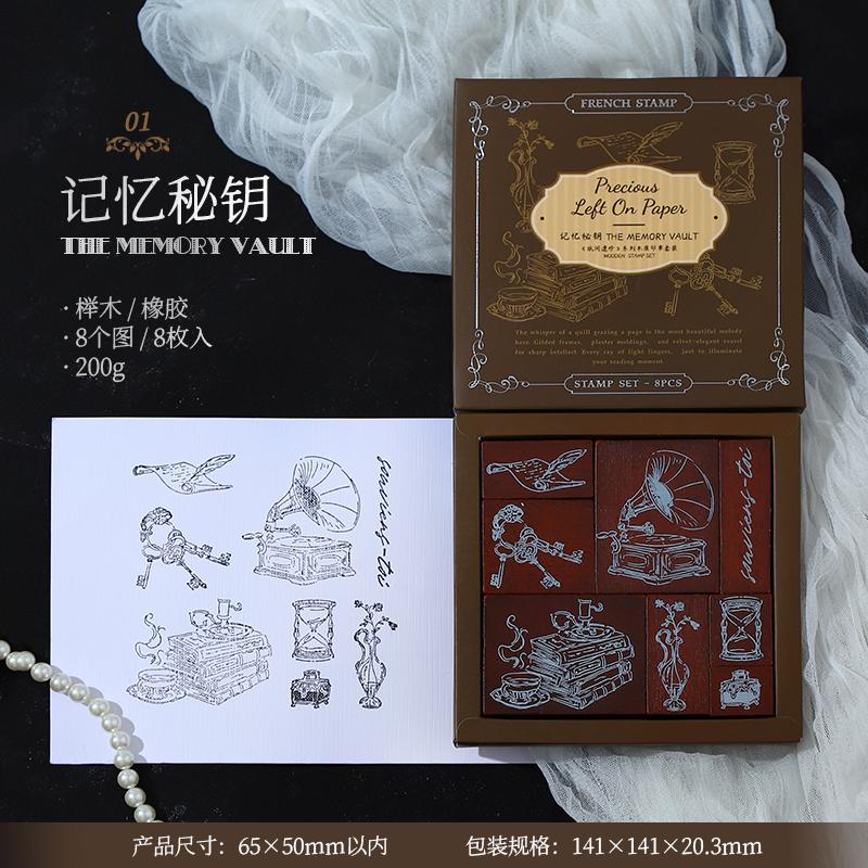 Journal GO Vintge Wood Stamp Creative Antique Retro Wood Standard Seal for Journaling Planner Scrapbooking Decoration Stamps