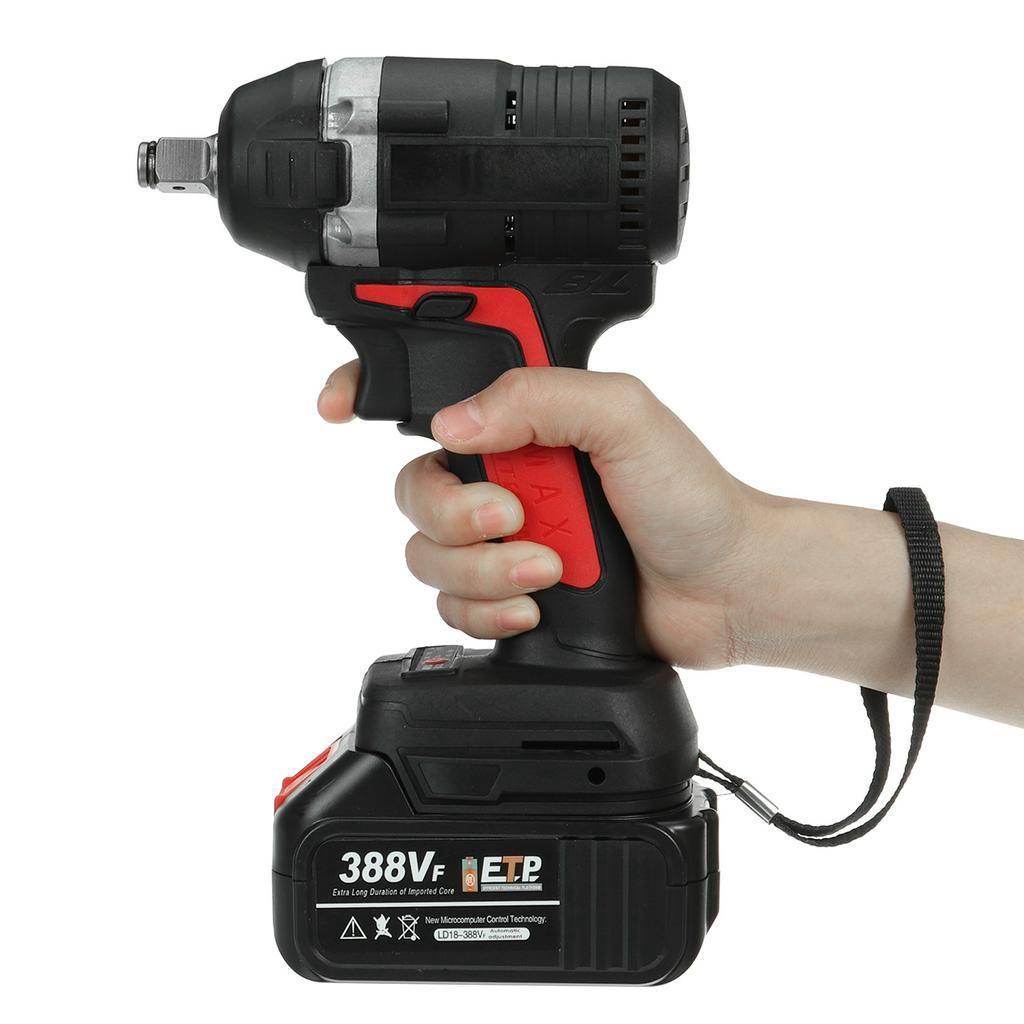Аккумуляторный электрический ударный гайковерт 630 Нм Пистолет с погремушкой и гайкой Бесщеточный электроинструмент с литий-ионным аккумулятором