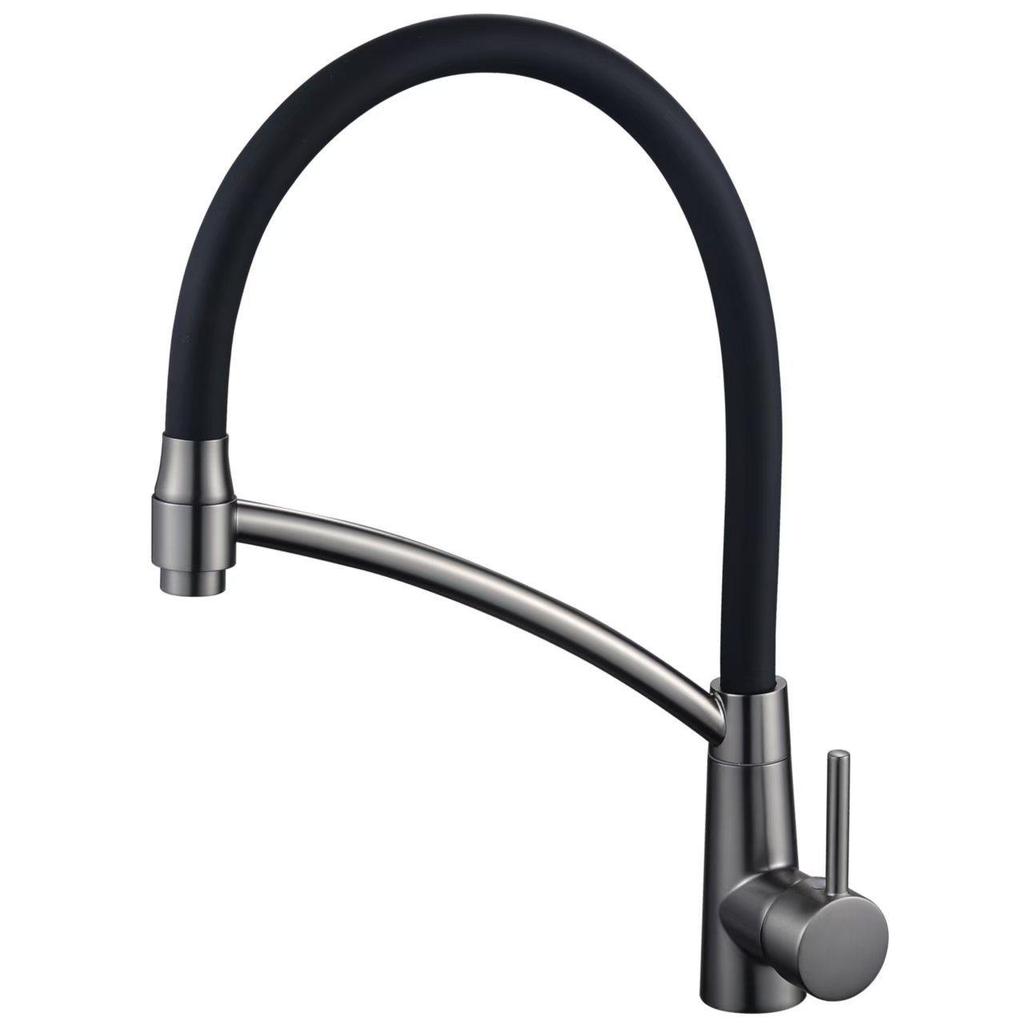 Вращающийся полностью медный выдвижной кухонный смеситель для горячей и холодной воды