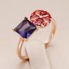 Flower Shape Multi Color Geometric Zircon Rings Women Fashion Daily Jewelry Earrings Match Accessories