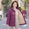 Mom Winter Down Cotton-padded Clothes In the Elderly Female Mother Piled Thickened Cotton-padded Jacket Old Lady Hooded Cotton-padded Jacket