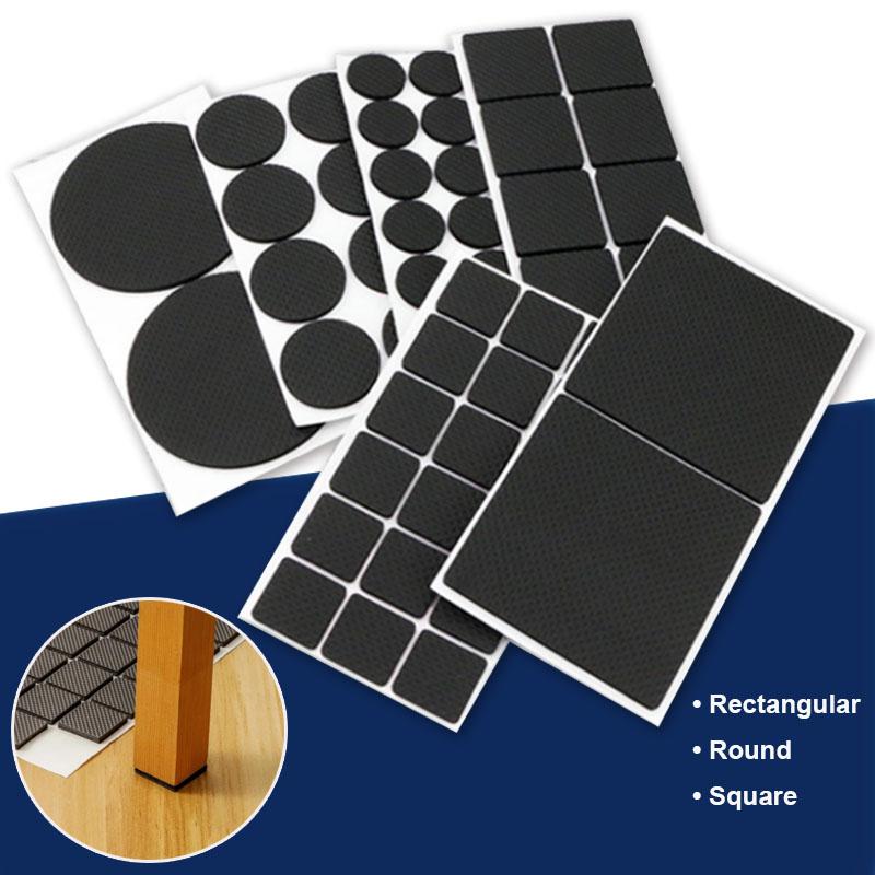 Rubber Pads For Chair Legs 1-24pcs Anti Slip Mat Bumper Damper Non-Slip Round Square Self Adhesive Table Feet Protector Hardware