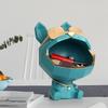 Dog Resin Sculpture Cool Dog Big Mouth Animal Statue for Decor with Storage Box for Key Holder Dog Figurine Ornament Decor Gift