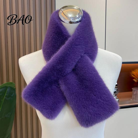 Soft Fluffy Winter Neck Scarf Women Faux Fur Scarf, Warmer for Cold Weather, Short Collar Scarves, Cozy Velvet Outdoor Travel & Not Bulky, Perfect