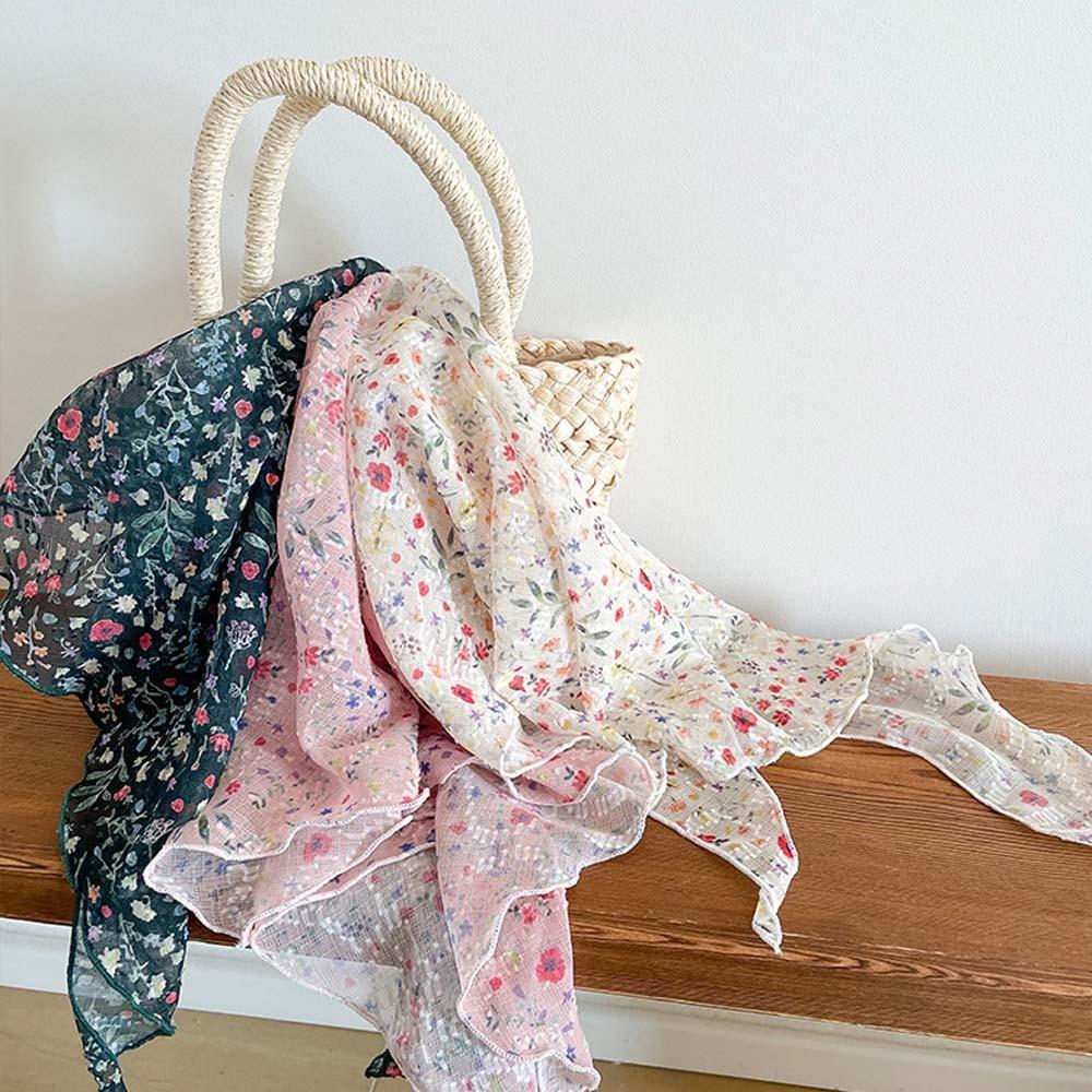 Cotton Floral Headscarf Breathable Bohemian Hair Band Desert Headband Triangular Headband Summer