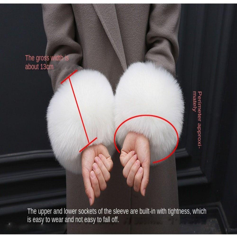 Band Gloves Women Plush Cuff Oversleeve Hand Wrist Warmer Cuff Winter Sleeves Windproof Gloves