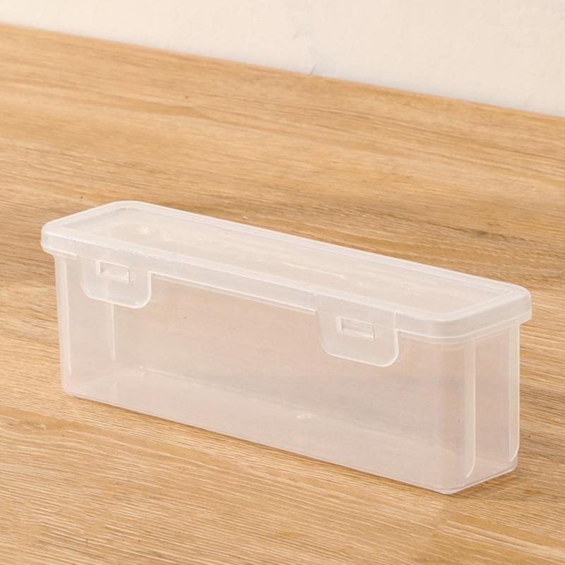 1Pc Storage Organizer Box Large Capacity Plastic Pencil Box Stackable Translucent Clear Pen Box Office Supplies