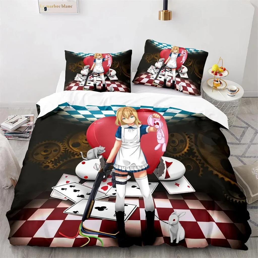 3D Printed Anime Gacha Life Duvet Cover Set With Pillow Covers Polyester Teens Kids Bedding Set Full Queen King Size Bed Linen