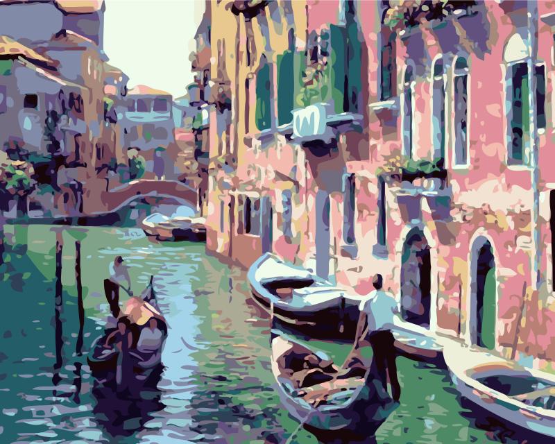 Приморский город Diy картина маслом по номерам наборы настенная художественная картина домашний декор акриловая краска на холсте