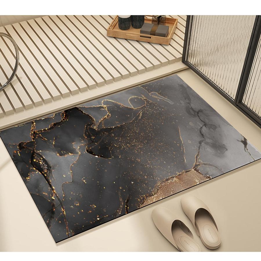 Роскошный кухонный коврик серого и золотого цвета с мраморным принтом, мягкий утолщенный кухонный коврик, водонепроницаемый нескользящий маслостойкий напольный коврик, коврик для бега