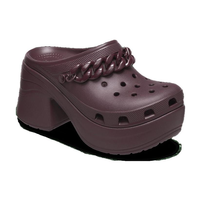 Crocs Siren Clog Shoes with Chain, Comfortable, Durable, Breathable Women Footwear Purple 209018-6WD