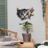 3D Visual Effect of Broken Walls Cute Little Cat Bedroom Living Room Entrance Hall Home Background Beautification Wall Stickers