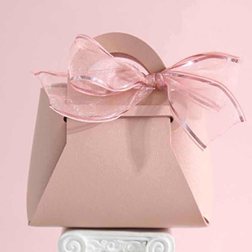 Creative Leather Gift Bags Bow Ribbon Packaging Bag Wedding Favour Bags Candy Packaging Box Mini Handbag Birthday Party Decor