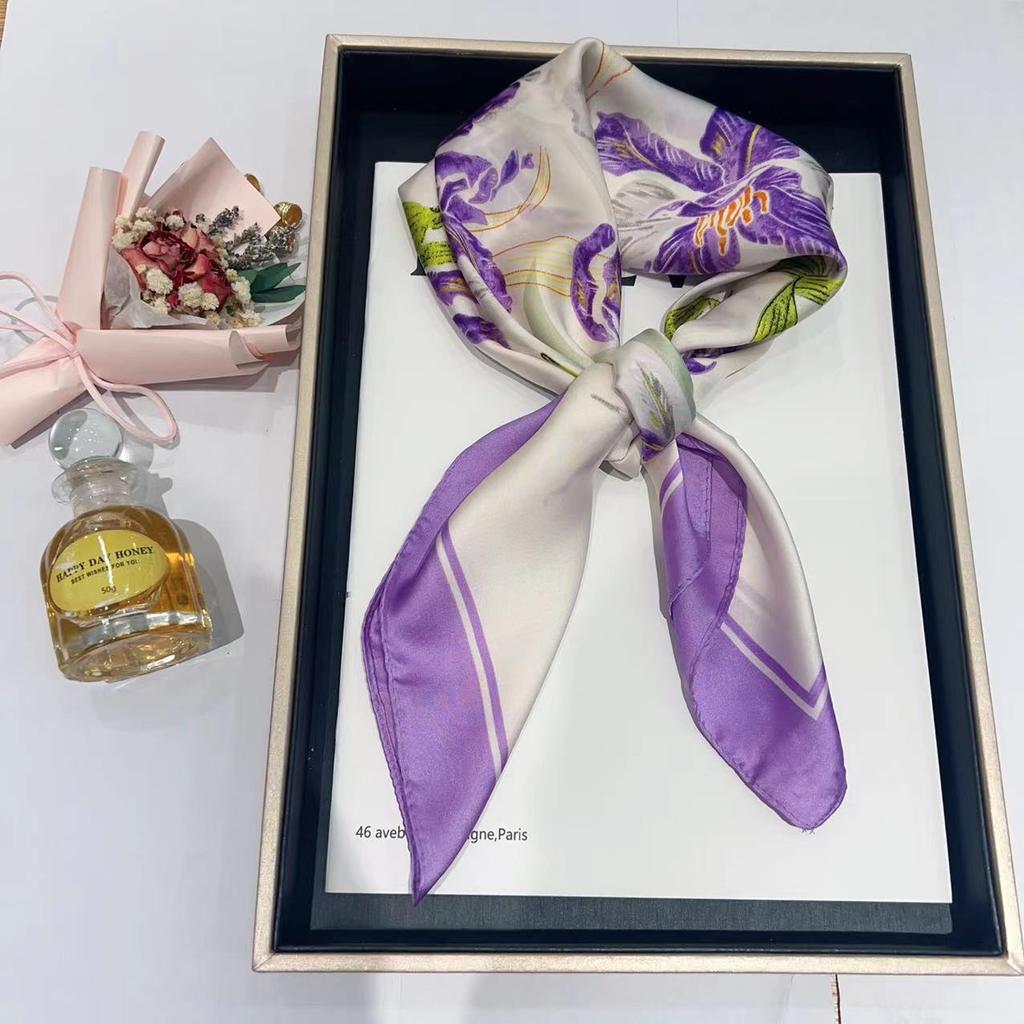 Шелковый шарф женский модный универсальный высокий смысл 70 квадратный шарф защита шеи шарф ретро шарф сумка