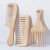 Набор из 3 натуральных бамбуковых антистатических расчесок ручной работы с широкими зубьями, африканские расчески, специально для париков из натуральных волос