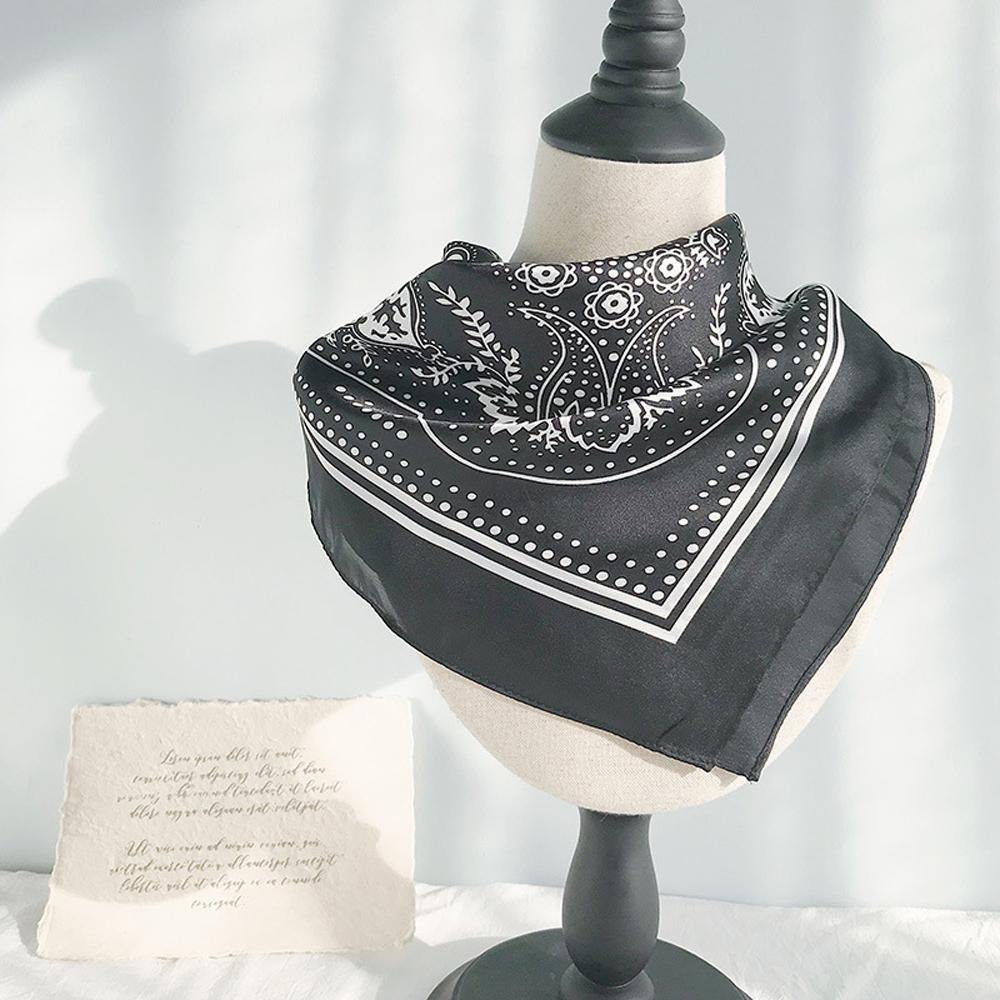 Elegant For Women Paisley Printed Flower Small Shawls Head Scarfs Square Hijab Scarf Bandana