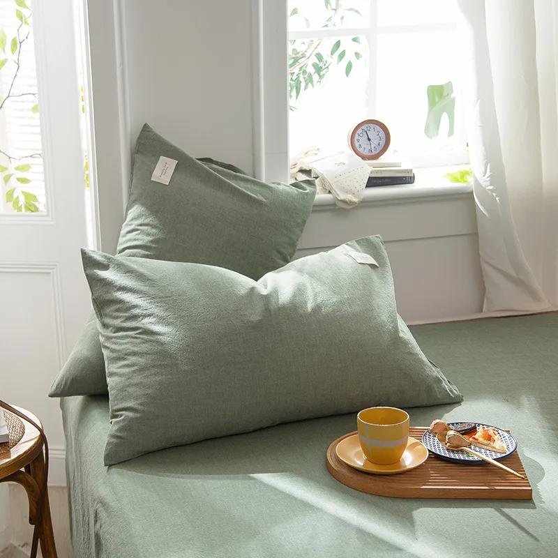 1 Pair Solid Color Plaid Printed Pillowcase Soft Cotton Throw Pillows Covers 30x50 40x60 48x74 Cushion Case for Bed Home Decor