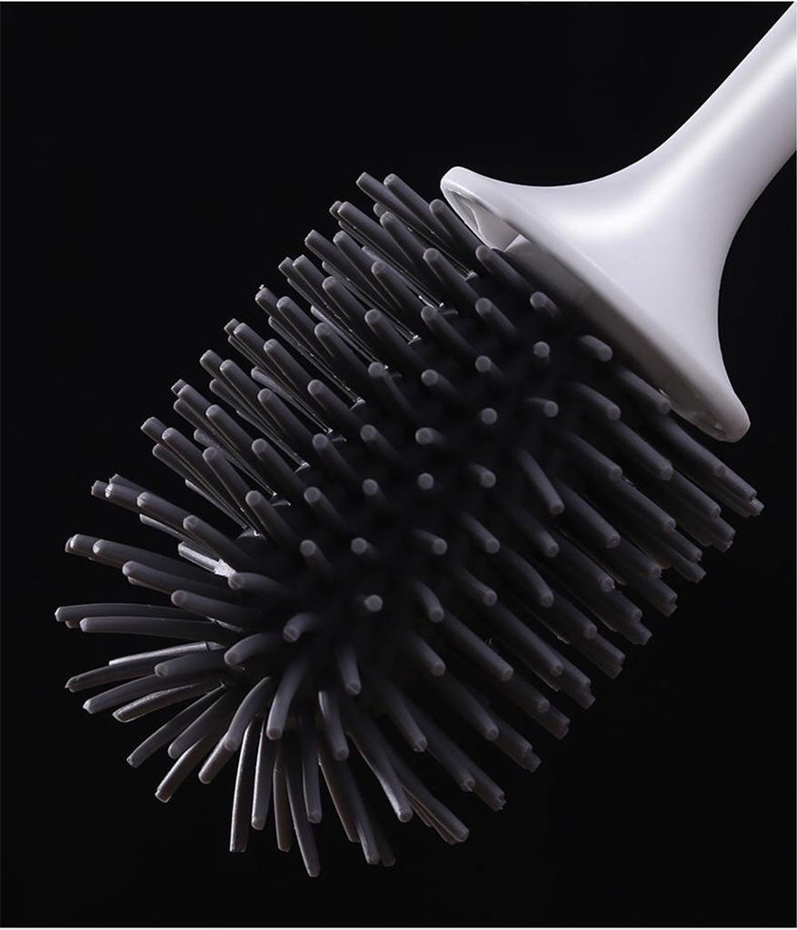 Hygienic Toilet Brush Silicone Bristle Vented Bathroom Bowl Cleaner With Holder Cleaning Kit