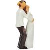 Hand-Painted Medium Size Resin Romantic Couple In Full of Love | Beautiful Home Decor (Pack of 1, White and Brown Color)