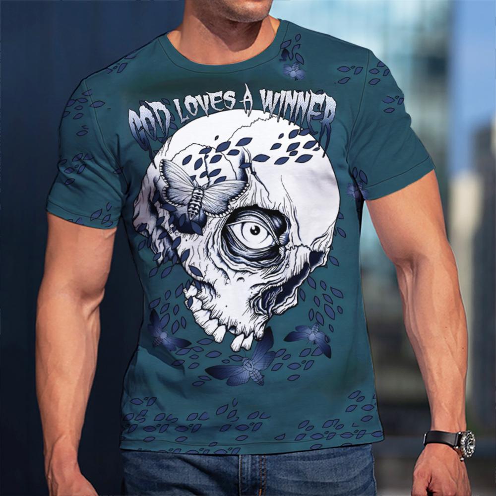 Летняя повседневная трендовая футболка с рисунком черепа для мужчин, забавные мужские футболки в стиле хип-хоп, футболки с 3D принтом в стиле Харадзюку, футболки с круглым вырезом и короткими рукавами