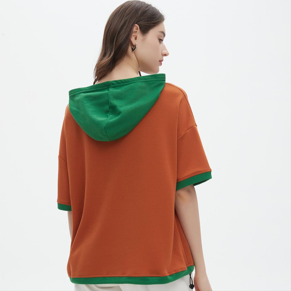 Dimanaf 2025 Летняя футболка женская с капюшоном и принтом букв, свободная, с коротким рукавом, белая, черная