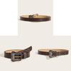 Fashion Punk Wide Belt With Alloy Buckle And Pearl Bead Decoration For Women
