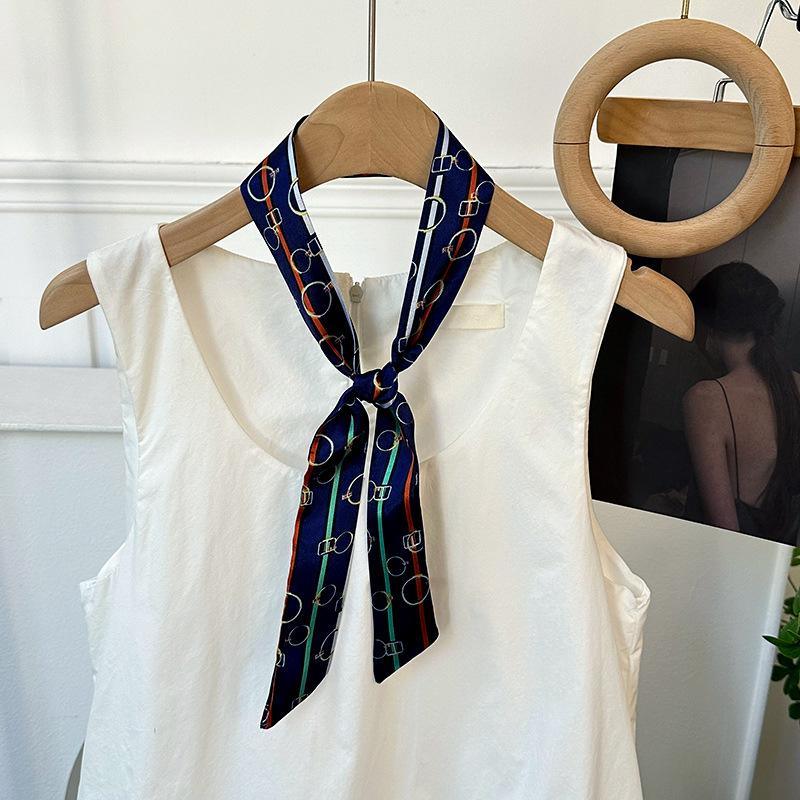 Long Silk Scarf, High-end Neck Scarf, New Multi-functional Silk Scarf, Bag Wrapping, Headscarf, Headband, Tied Hair Belt.