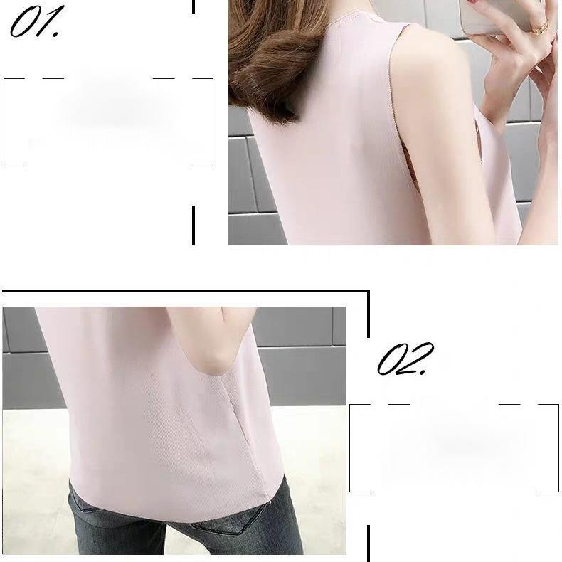 Летняя женская рубашка большого размера без рукавов из ледяного шелка, свободная короткая рубашка с v-образным вырезом, топ, жилет