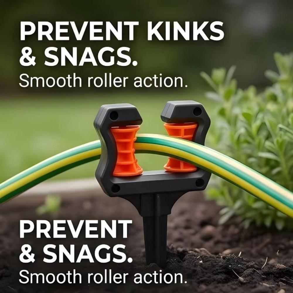 2Pcs Roller Wheel Garden Hose Guide Stake Ground Spike Lawn Hose Holder Water Pipe Guide  Flower Bed