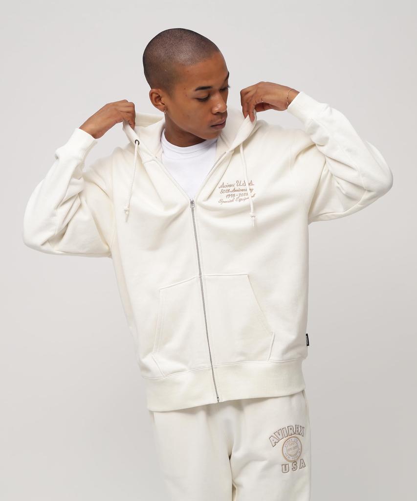 AVIREX 50th VARSITY PARKA men's 2XL off white 783-5231006