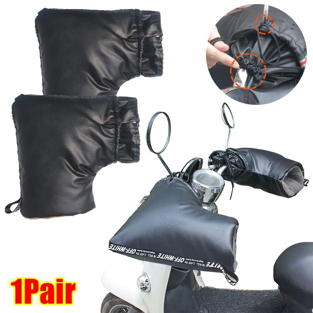 1 пара ПУ мотоциклетных рулей, толстые теплые чехлы для ручек, новые теплые перчатки, мотоциклетная часть