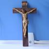 Resin Crucifix Stand Figurine for Home Chapel Ornament