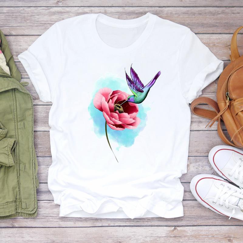 (Азиатский размер) Футболка Верхняя одежда Love Heart Valentine Trend Повседневная модная футболка с коротким рукавом Женская женская футболка с принтом и графическим рисунком