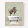 Animal In Vintage Bathtub Elephant Panda Penguin Colorful Posters and Prints Canvas Printing Wall Art Picture for Bathroom Decor