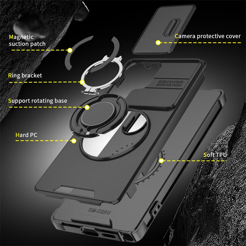 Чехол-кольцо Armor для Samsung Galaxy S24 S23 Plus S21 S22 S25 Ultra S20 FE A54 A55 A16 A36 A56 A17 5G с защитой объектива