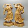 Wood Carving Hum Ha Two Will Door God Statue Chinese Mythological Figure Home Living Room Office Feng Shui Guardian StatueApair