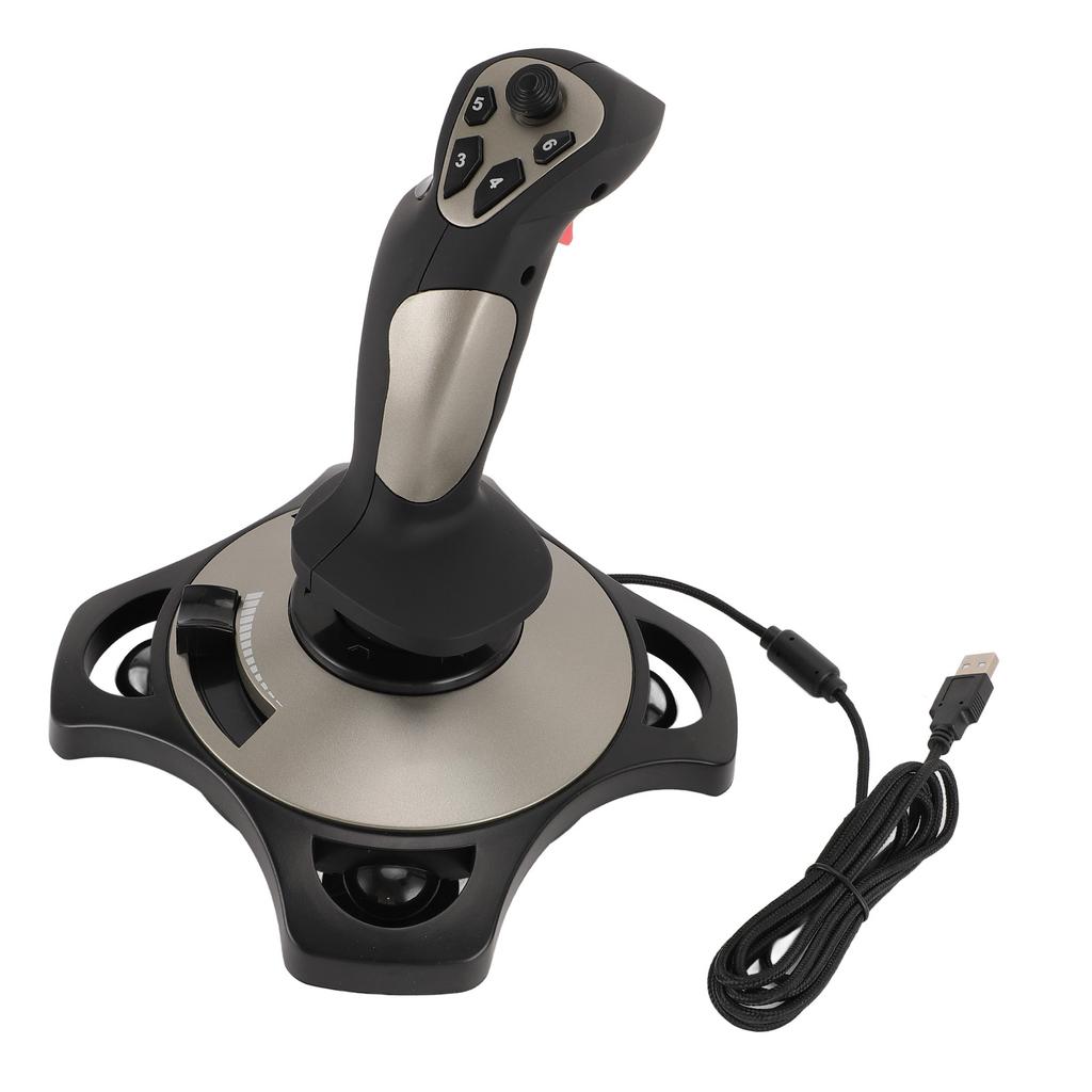 PC Flight Joystick Wired Flight Stick Flight Simulator Control Joystick with Vibration Function