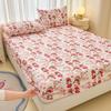 1pc Cartoon Printed Fitted Bed Sheet with Elastic Single/Queen/King Pink Mattress Protector for Kid Skin-Friendly Sheets for Bed