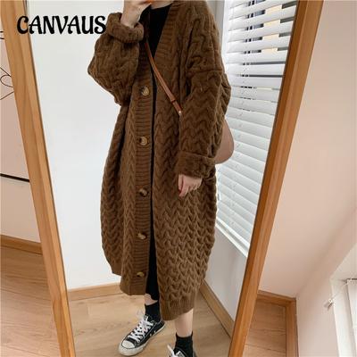 Кардиган Retro Lazy Wind с утолщенной вязкой, сплетенный спицами, осенне-зимний свитер больших размеров