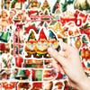 50 шт. Винтажные рождественские наклейки - Праздничные наклейки для телефонов, багажа, украшения для вечеринки