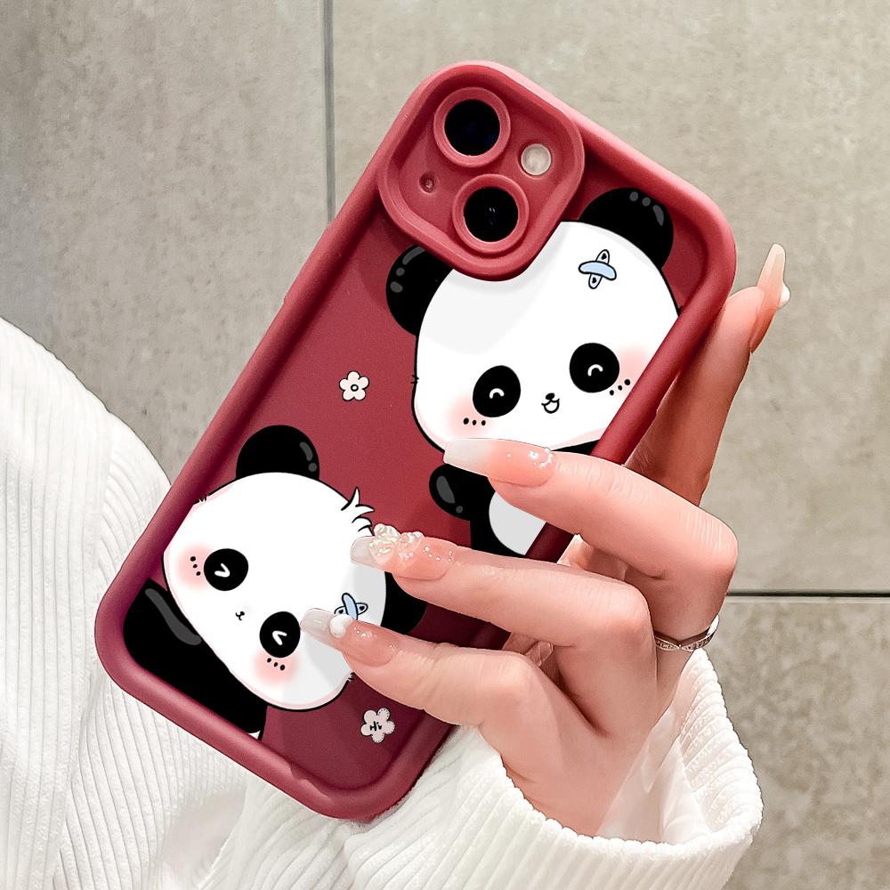Чехол для телефона с милым рисунком панды для Realme OPPO Reno VIVO Infinix Tecno Oneplus, полное покрытие камеры, противоударный защитный резиновый мягкий чехол