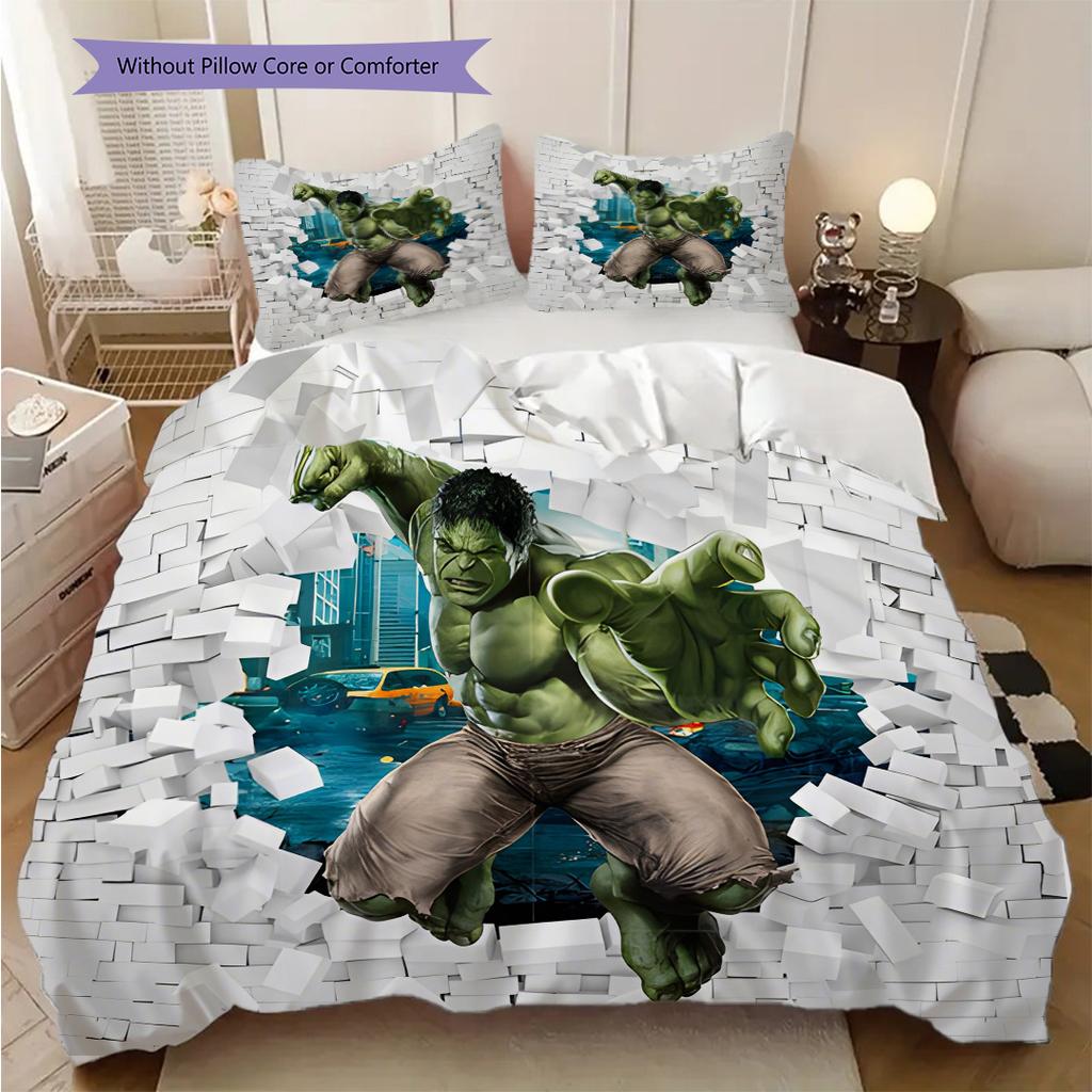 Superhero Strength Hulk'S Grip Bedding 1 Duvet Cover 2 Pillowcase Without Core Christmas Birthday Gift Soft And Comfortable Bedding Set