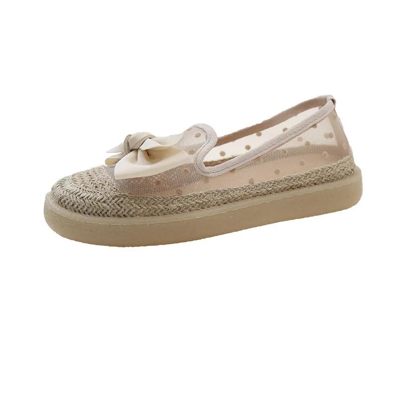 Женские кроссовки на толстой подошве, большой размер 36-43, сетчатые повседневные женские кроссовки, дышащие, в горошек, рыбацкие туфли