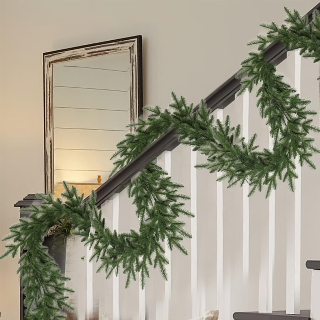 Five-Fork Rattail Artificial Decoration, 47.24 Inch/pcs Realistic Garland For Holiday, Christmas, Full, Artificial Branches