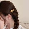 5pcs Hairstyle Tools Golden Flower Hair Forks Retro Wave Zinc Zinc Alloy Barrettes Pearl Side Clips  Daily